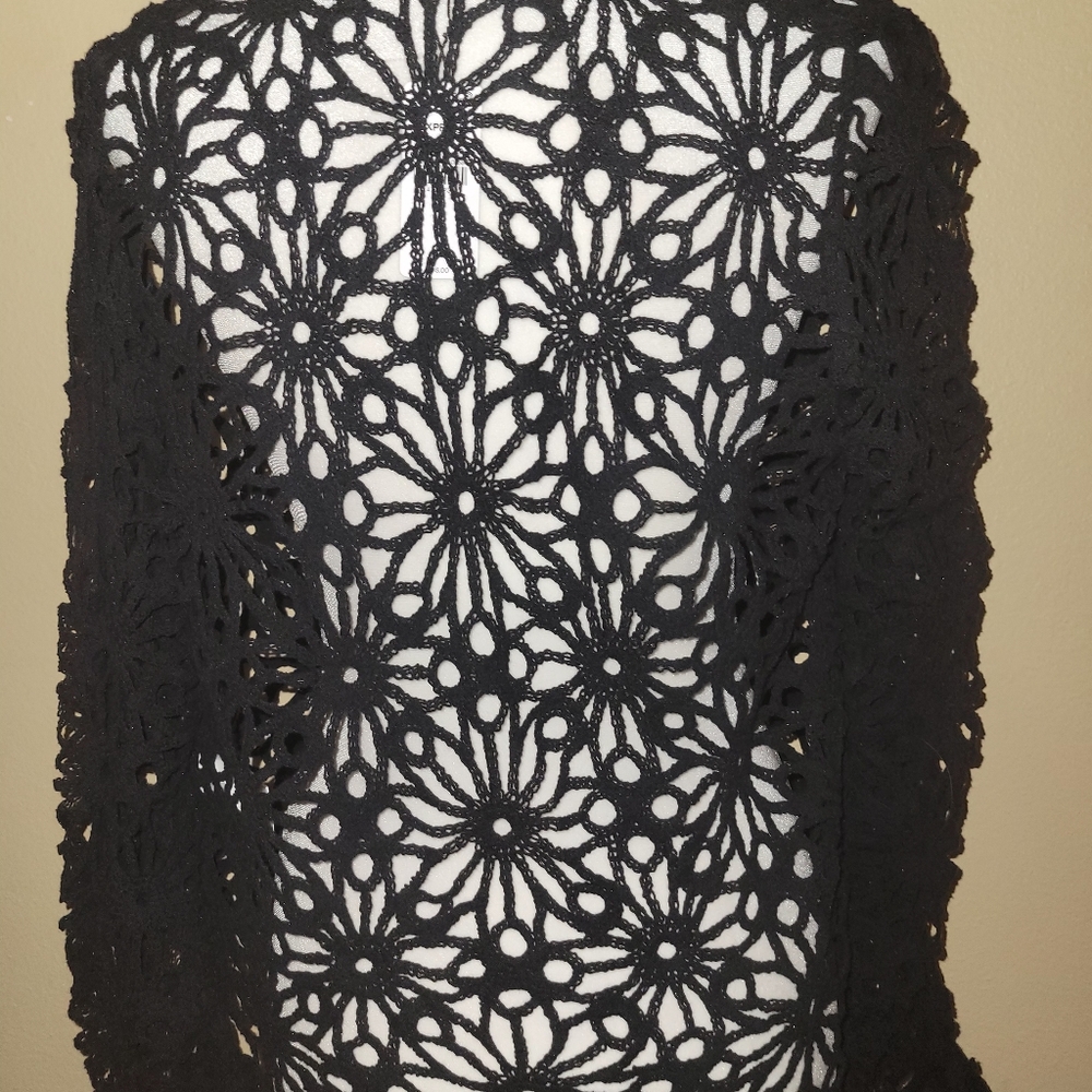 Express Women's Black Cardigan Crochet Long Sleeve NWT Sz SM  $12 - Picture 2 of 9